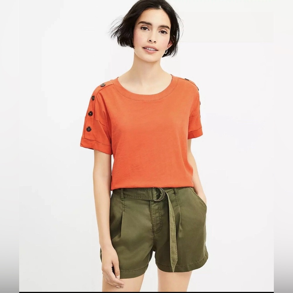 LOFT Burtnt Orange Short Sleeve Tee